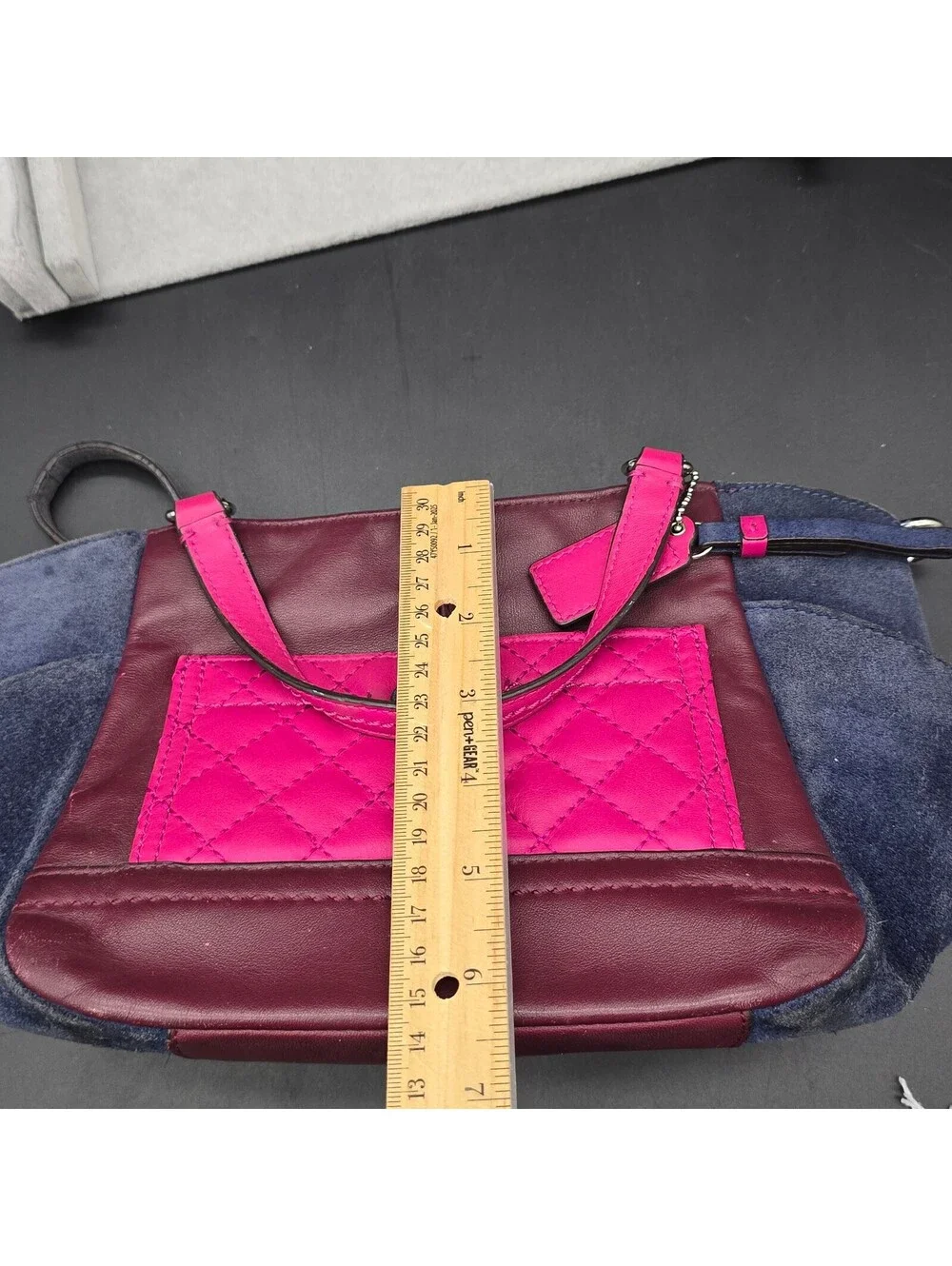 COACH Y2K Colorblock Mixed Media Mini Tote  Suede Quilted Leather